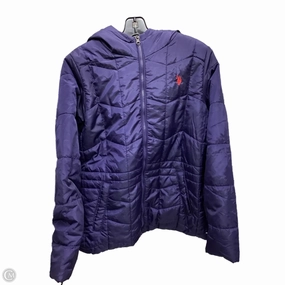 HighVisibility Trims Convertible Style Coat Puffer & Quilted By Us Polo Assoc In Blue, Size: M