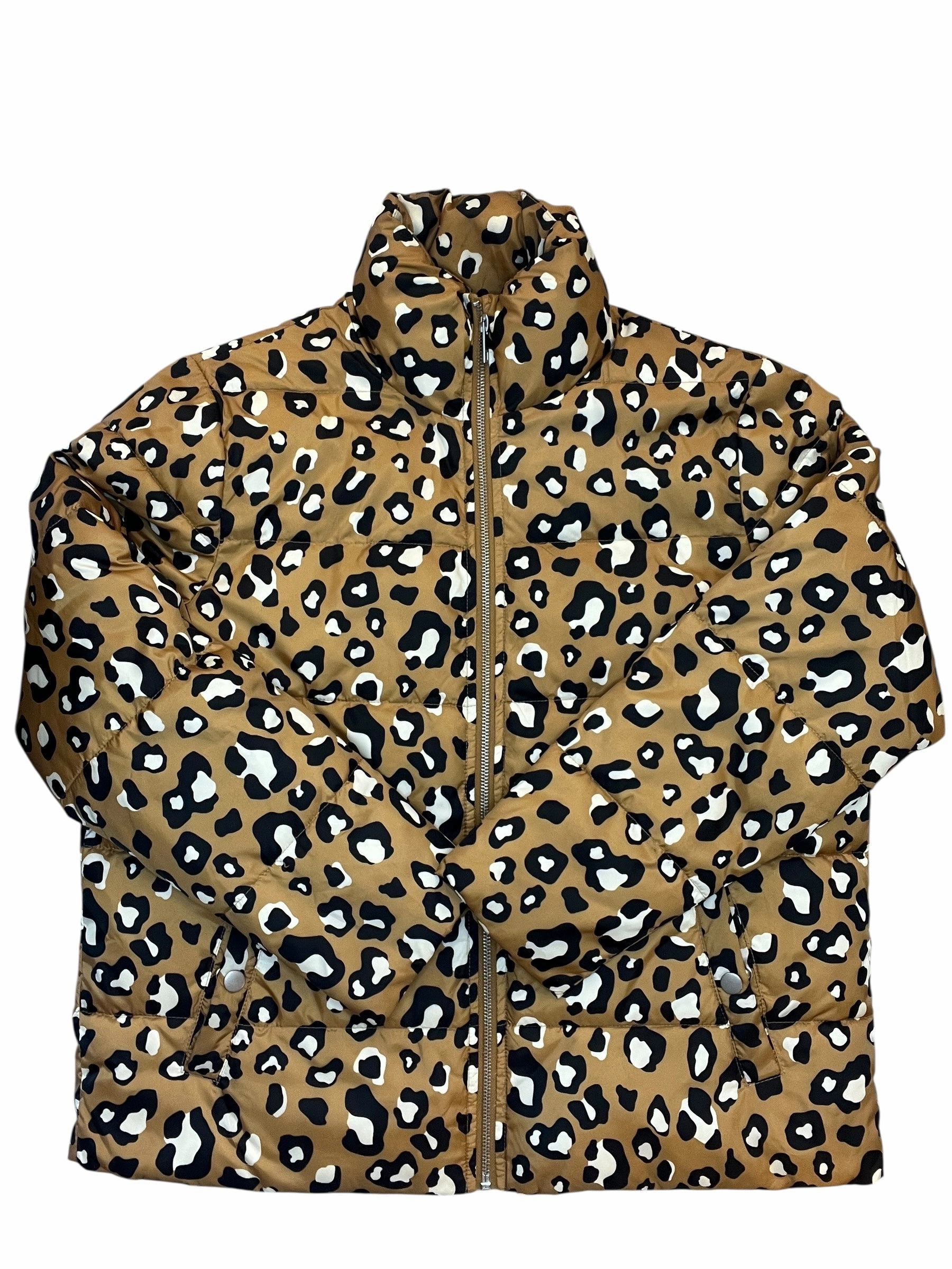 Multi Pocket Utility Coat Puffer & Quilted By Who What Wear In Leopard Print, Size:S