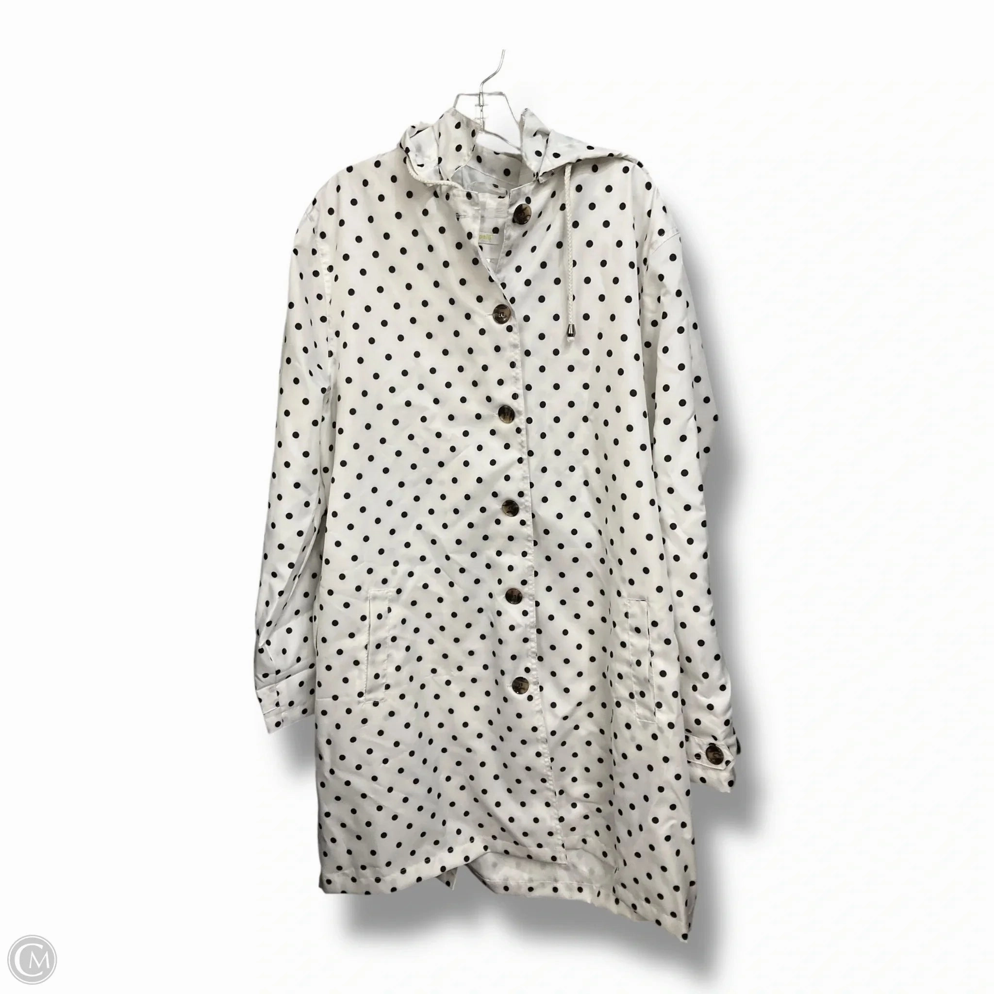 Coat Raincoat By Capelli In Polkadot Pattern, Size: Xl Fringe Detail