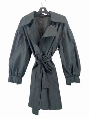 Reflective Safety Accents Coat Raincoat By Clothes Mentor In Black, Size: Xs