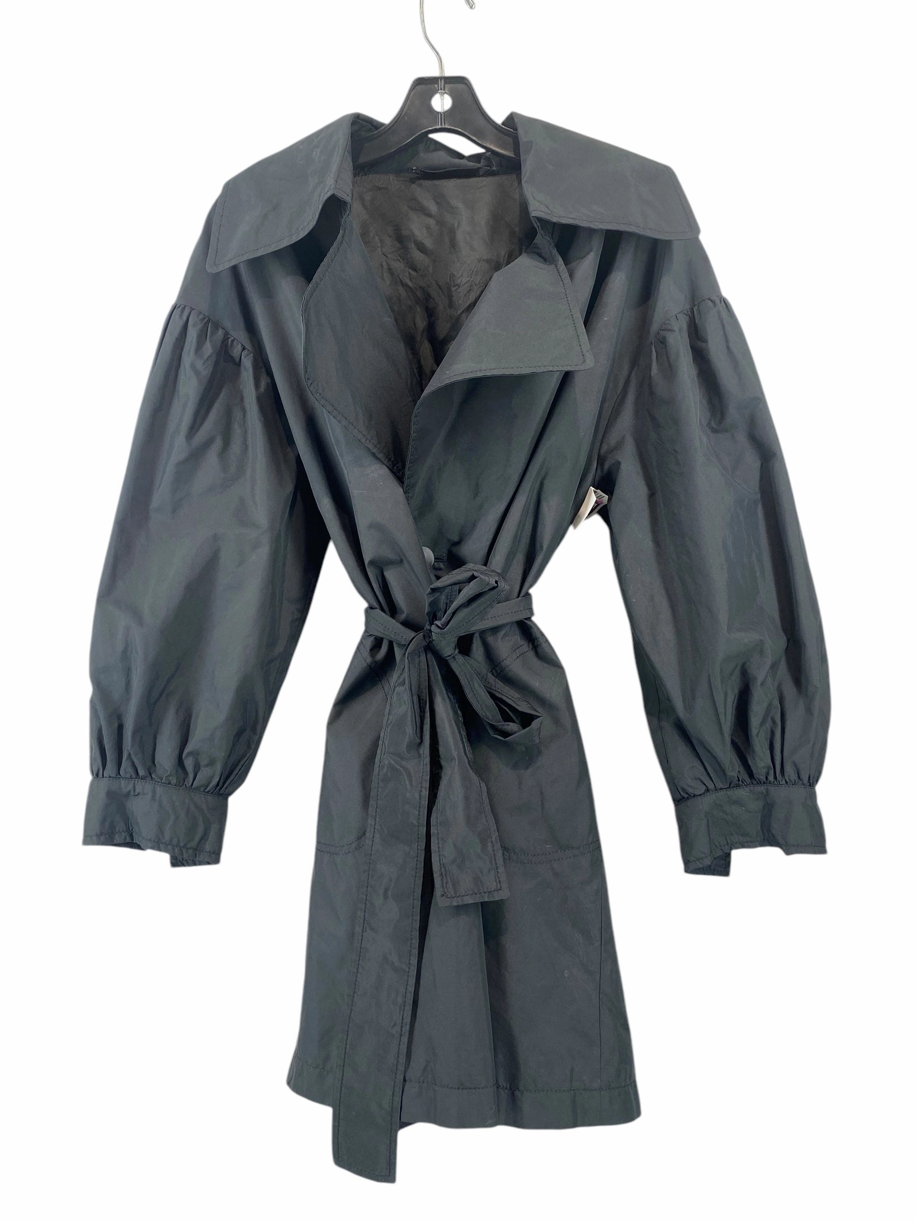 Reflective Safety Accents Coat Raincoat By Clothes Mentor In Black, Size: Xs