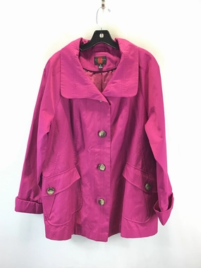 Flexible Daily Fit Multi Layer Option Coat Raincoat By Clothes Mentor In Pink, Size: 1x
