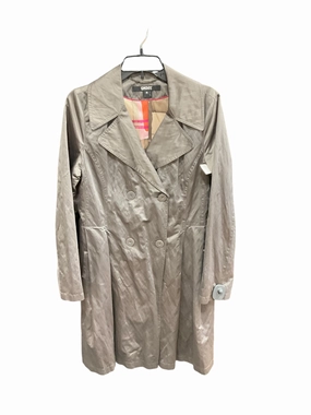 Foldable Collar Coat Raincoat By Dkny In Grey, Size: M