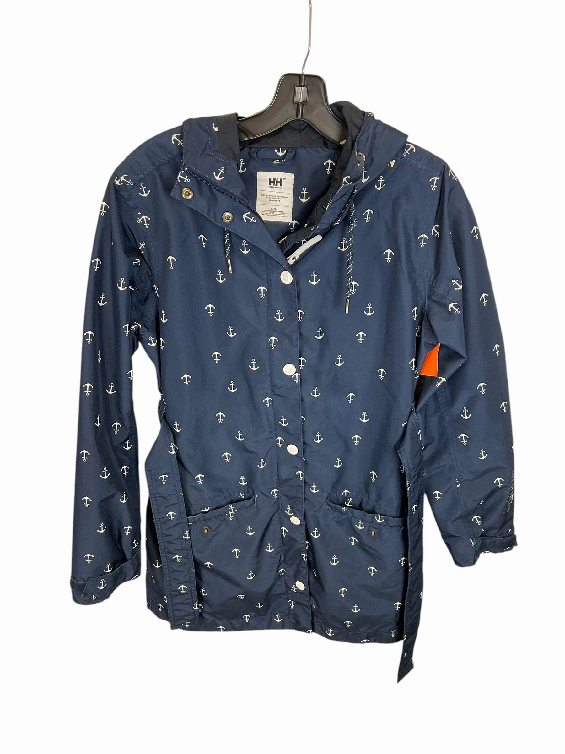 Hidden Ventilation Zones Commuter Friendly Look Coat Raincoat By Helly Hansen In Blue, Size: M