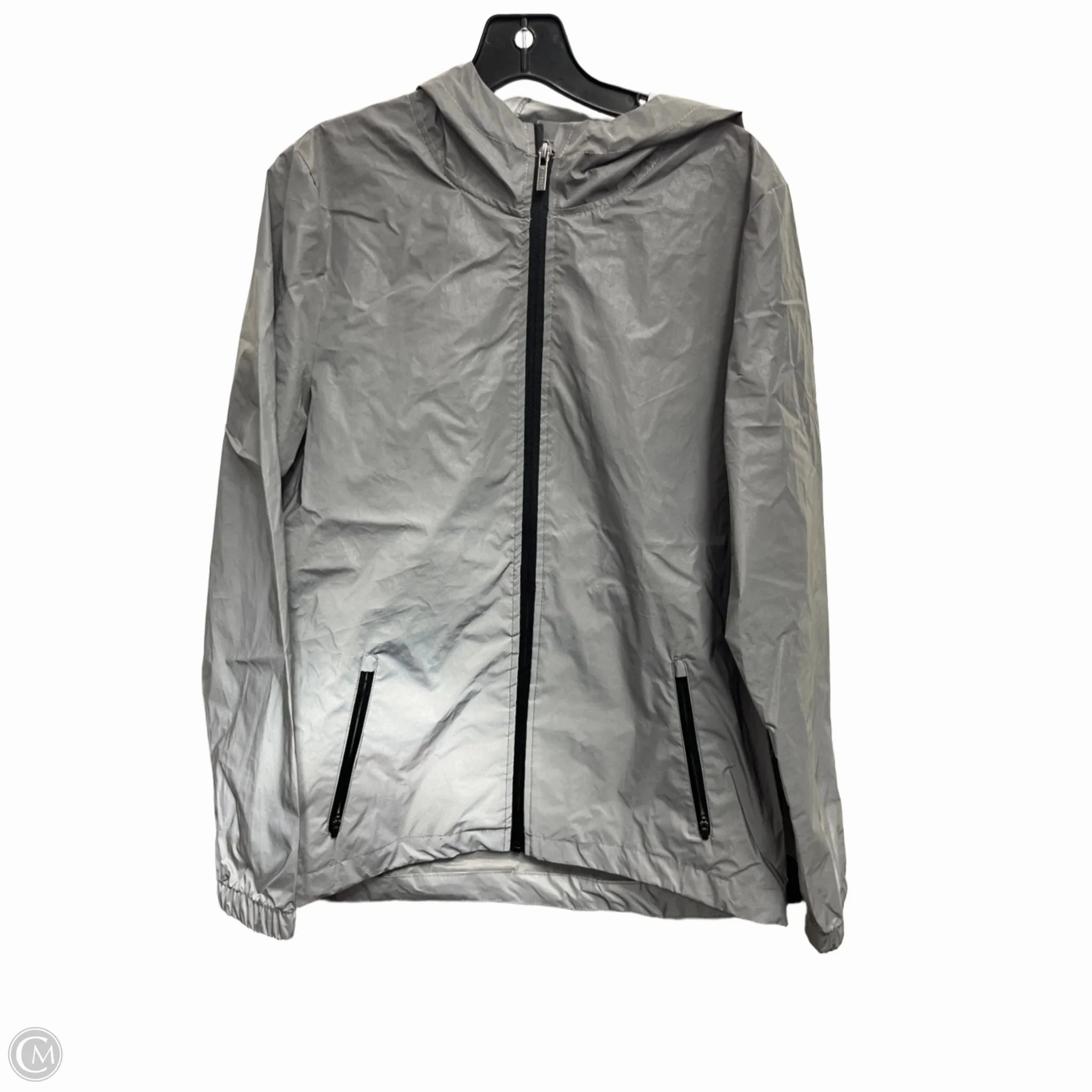 Coat Raincoat By Kyodan In Silver, Size: L Water Resistant Shell