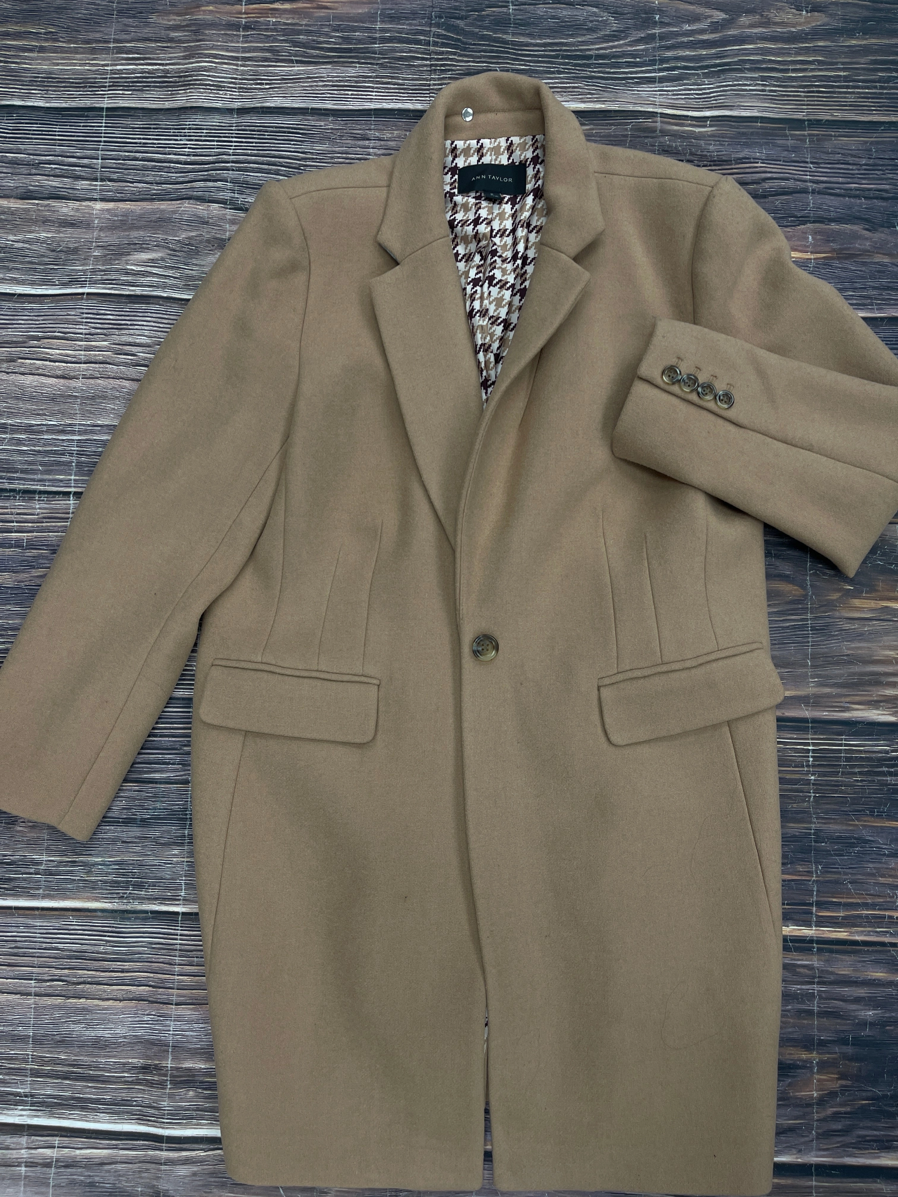 AdjustableCuffs Mild Weather Coat Wool By Ann Taylor In Brown, Size: Xl