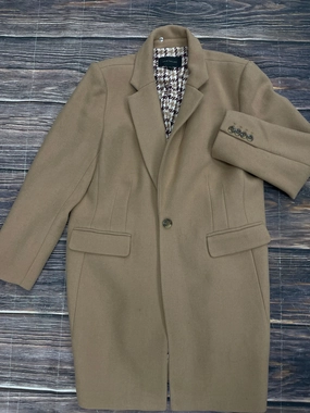 AdjustableCuffs Mild Weather Coat Wool By Ann Taylor In Brown, Size: Xl