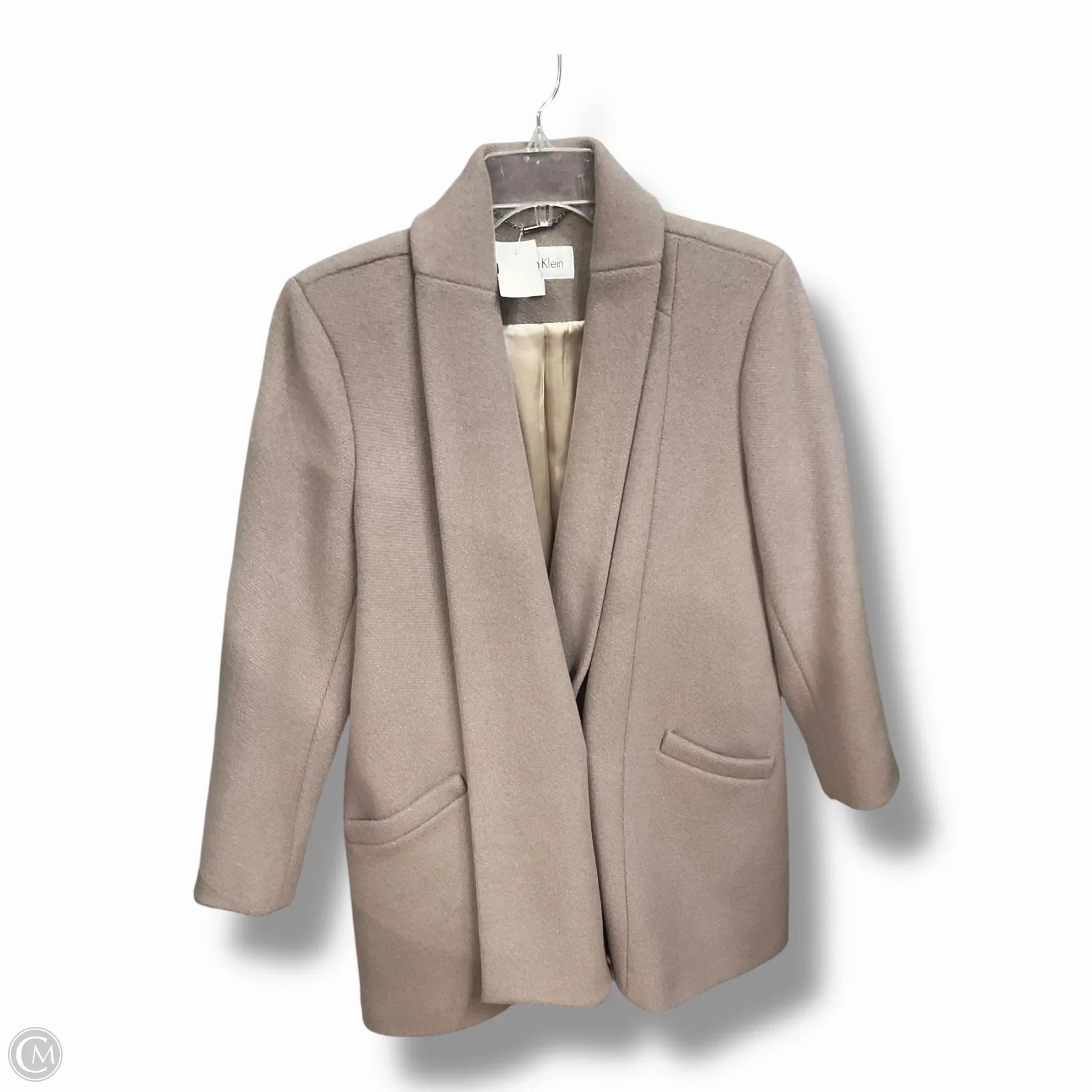 Coat Wool By Calvin Klein In Grey, Size: S Smart Weather Style Non Slip Collar