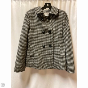 Noise Reduction Design Durable Water Repellent Finish Coat Wool By Clothes Mentor In Black & White, Size: M