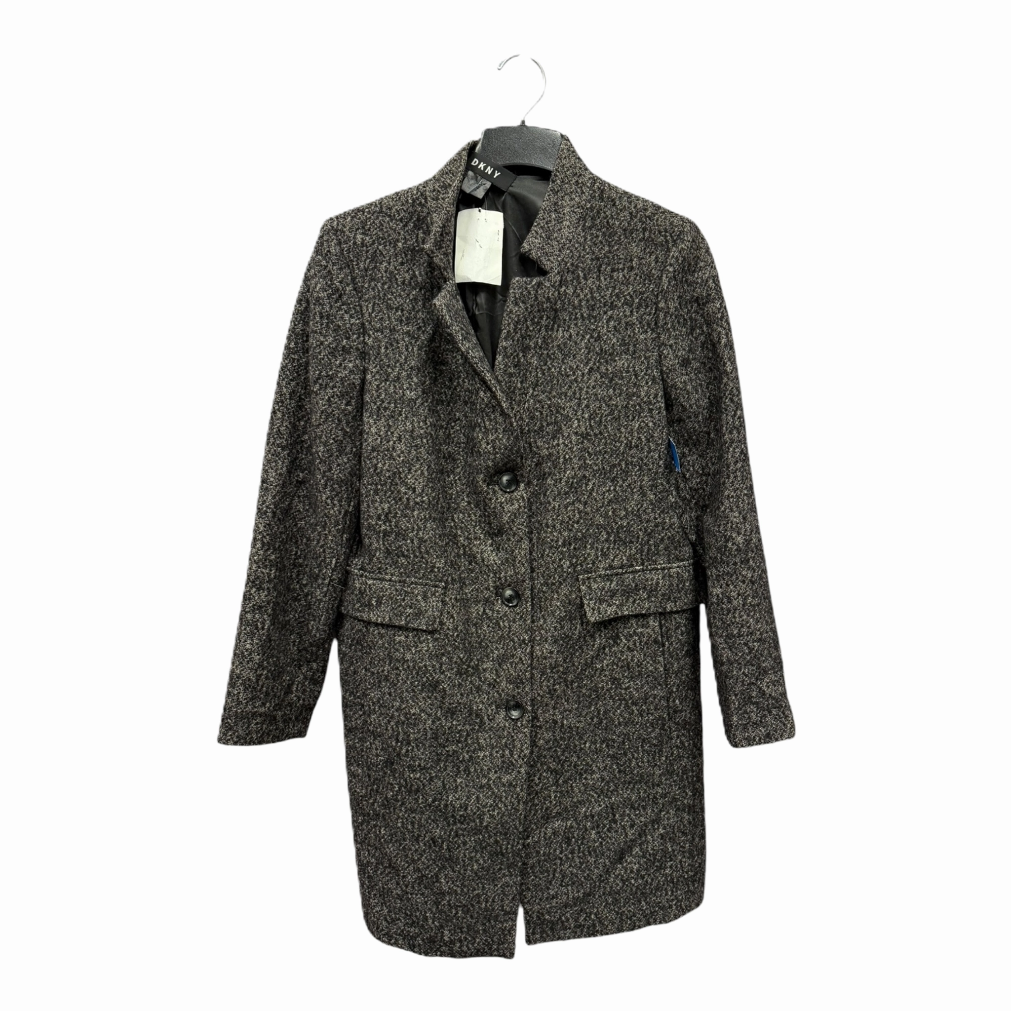 Coat Wool By Dkny In Black & Grey, Size: Xl Simple Modern Piece