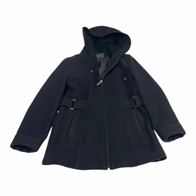 Flex Fit Design Smooth Zipper Track Coat Wool By Fleet Street In Black, Size: S