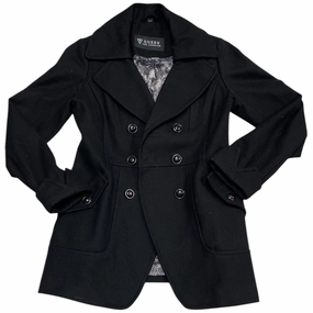 Coat Wool By Guess In Black, Size: S Flexible Material