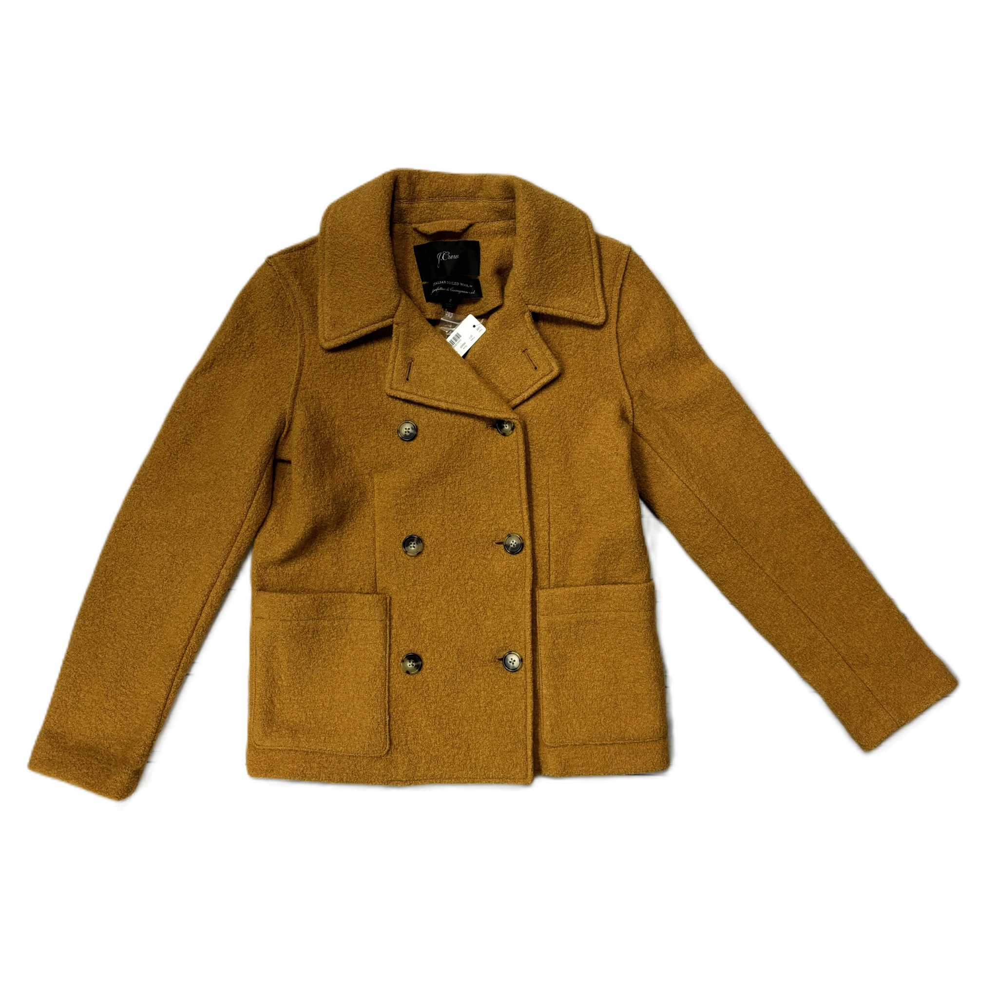 Coat Wool By J. Crew In Gold, Size: Xs Flexible Elbow Patches