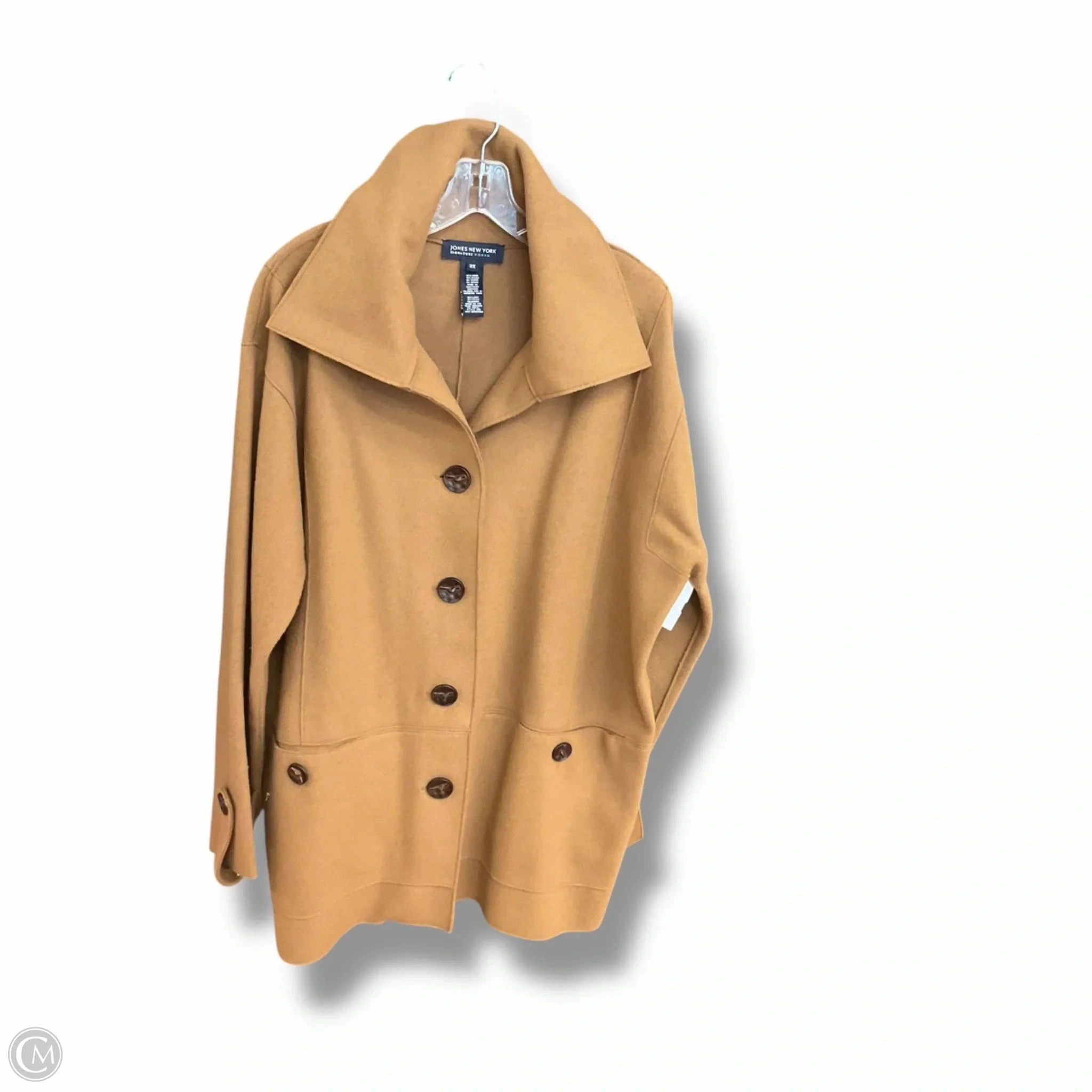 Coat Wool By Jones New York In Tan, Size: 2x Fade Resistant Exterior