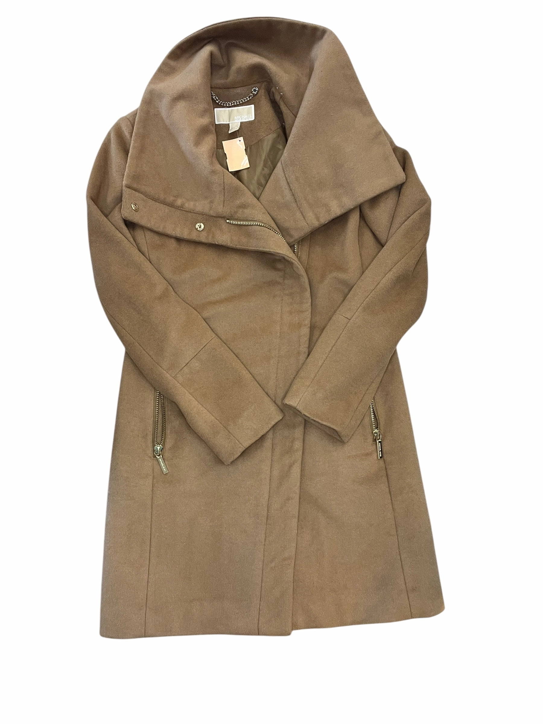Abrasion Resistant Fabric Noise Reducing Fabric Coat Wool By Michael By Michael Kors In Tan, Size:Xs