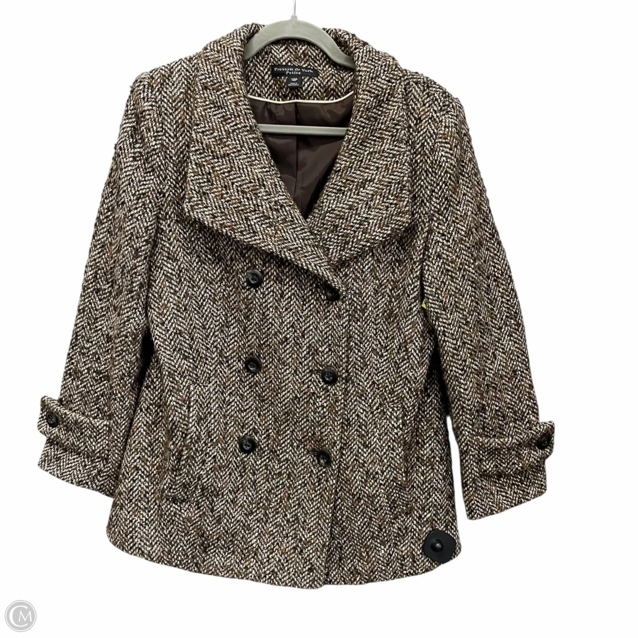 Coat Wool By Preston And New York In Brown, Size: 10p Heavy Duty Zippers