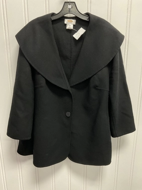 Coat Wool By Talbots In Black, Size:2X DurableStitching Old Style