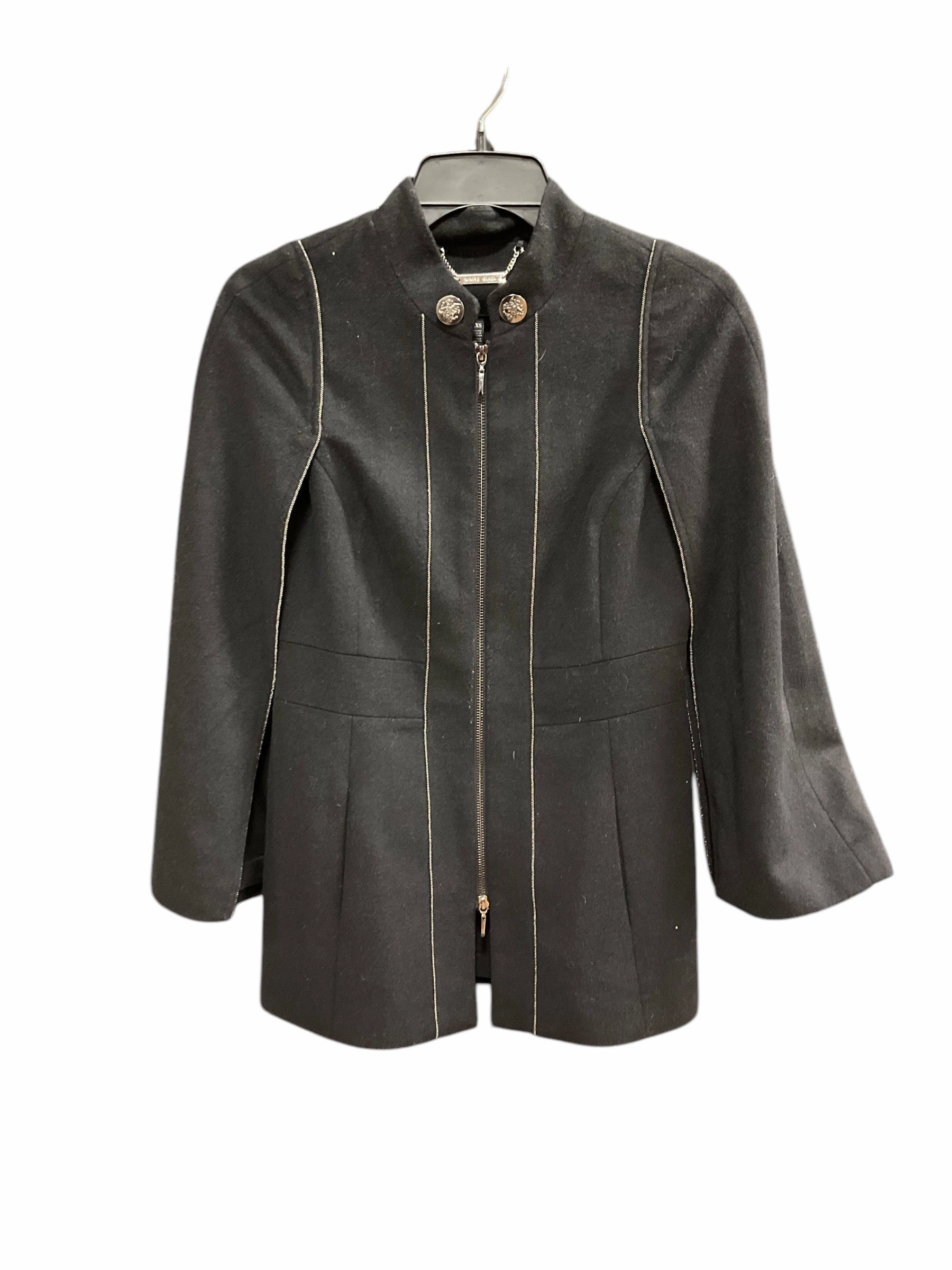 Soft Fleece Interior Matte Finish Coat Wool By White House Black Market In Black, Size: Xxs