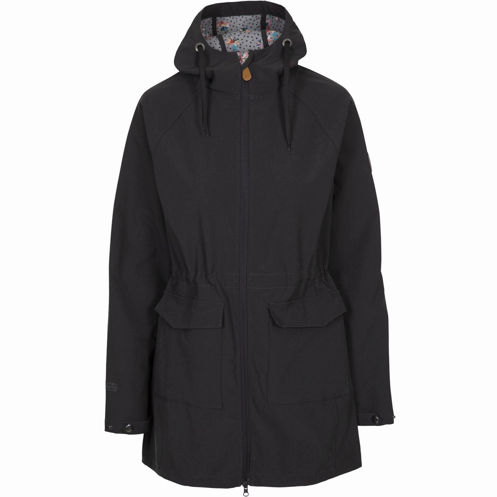 Trespass Womens Adelaide Softshell Long Jacket - Dark Grey Sleek Outer