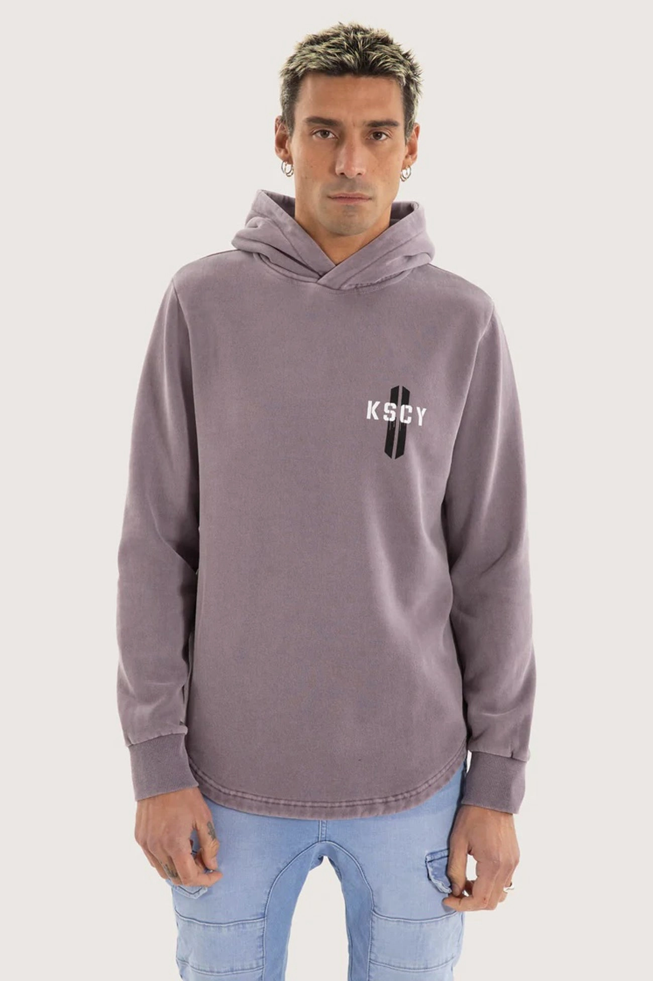 Promise Dual Curved Hoodie Pigment Grey Ridge AdjustableDrawcordHem Foldable Design
