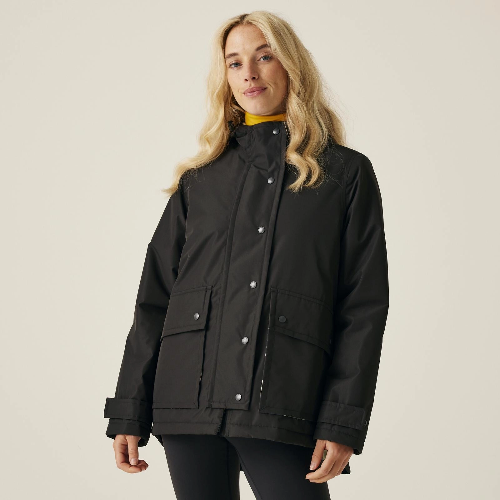 Reflective Zippers Regatta Womens Orla Kiely Mid Length Waterproof Hooded Winter Jacket