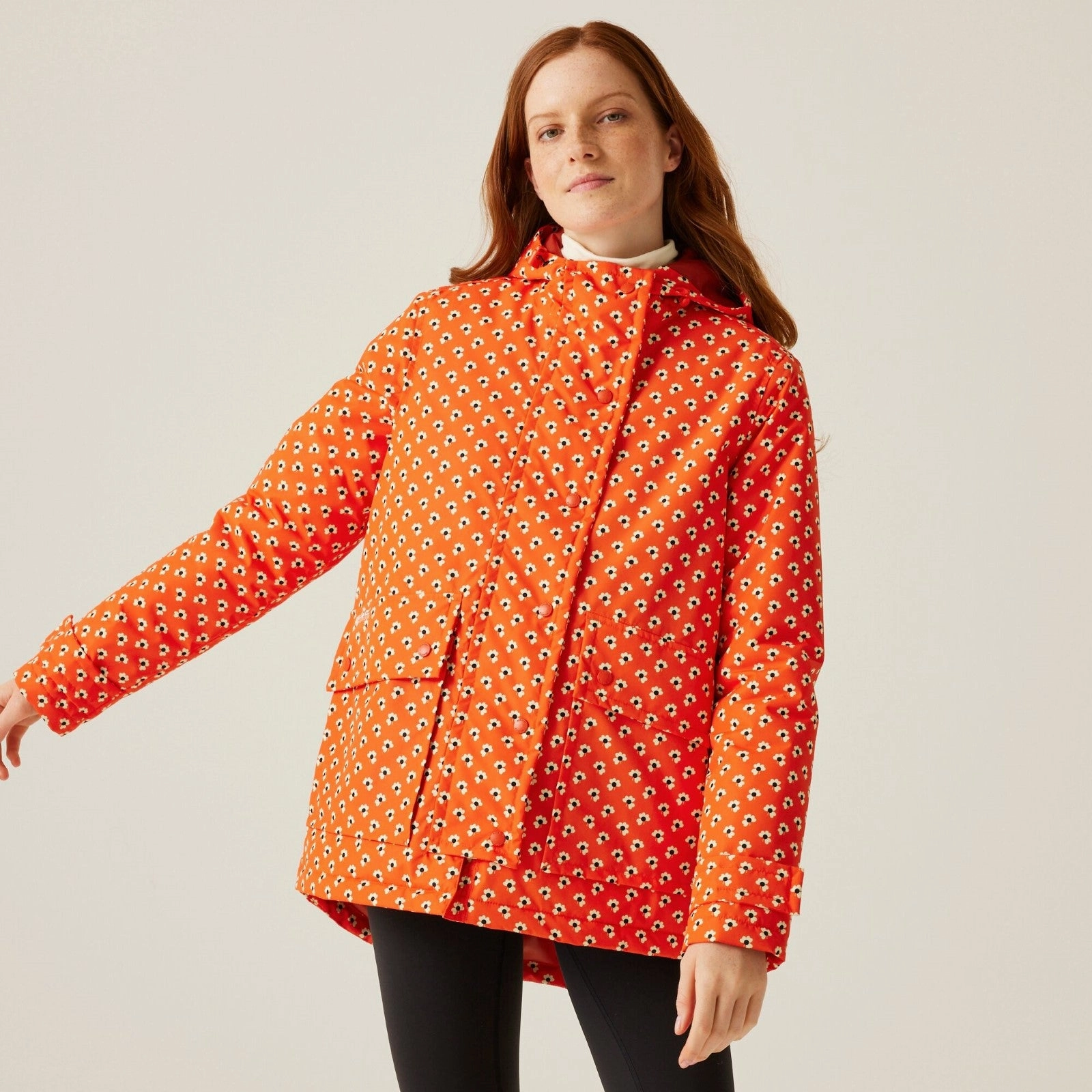 Practical Cold Piece Compact Travel Friendly Regatta Womens Orla Kiely Mid Length Waterproof Hooded Winter Jacket