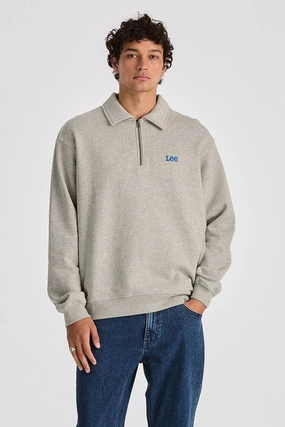 Collar Fleece Sweat Grey Marle Ergonomic Shoulder Design