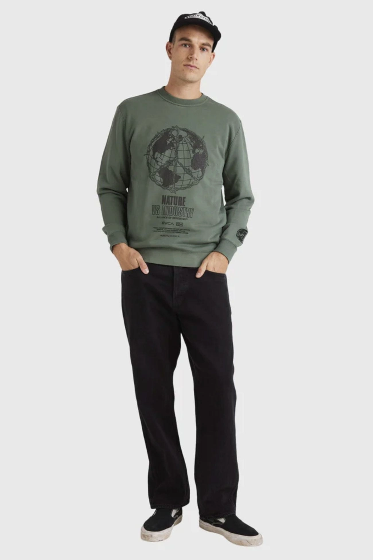 Easy Care Fabric Flexible Zipper Guards Global RVCA Crew Jade