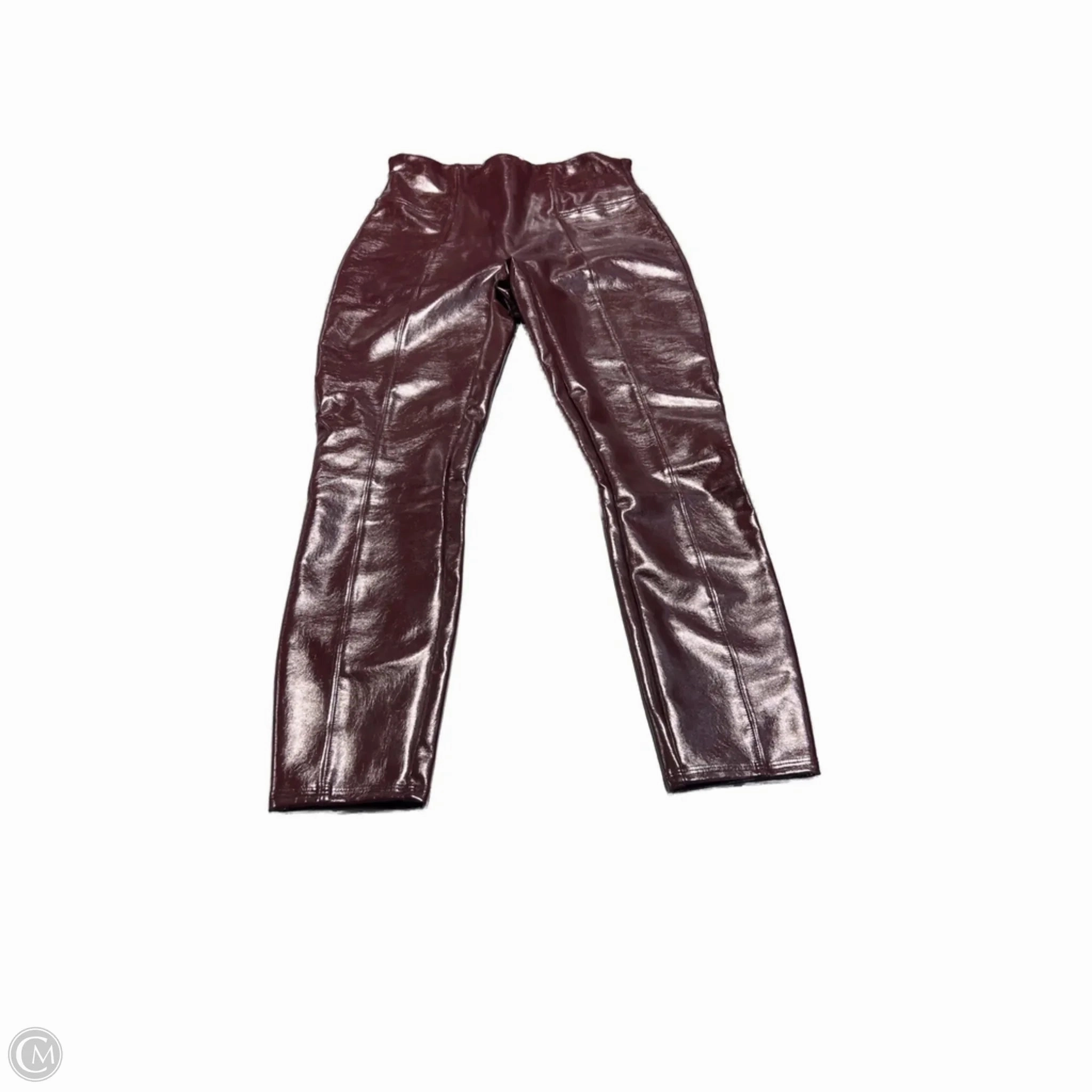 Slim Fit Wear Pants Leggings By Spanx In Maroon, Size: L