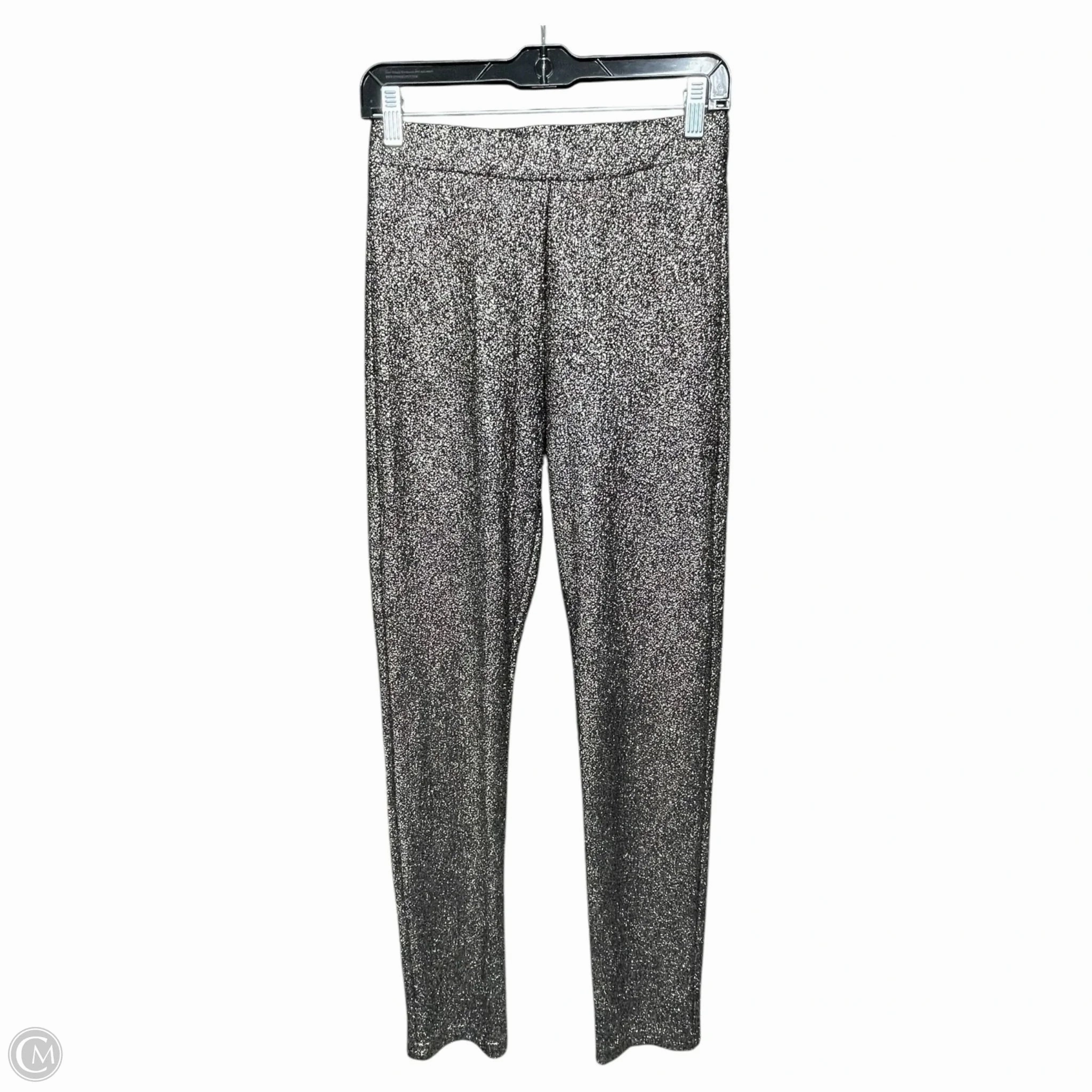 Stylish Stretch Body-Hugging Design Pants Leggings By Bar III In Black & Gold, Size: M