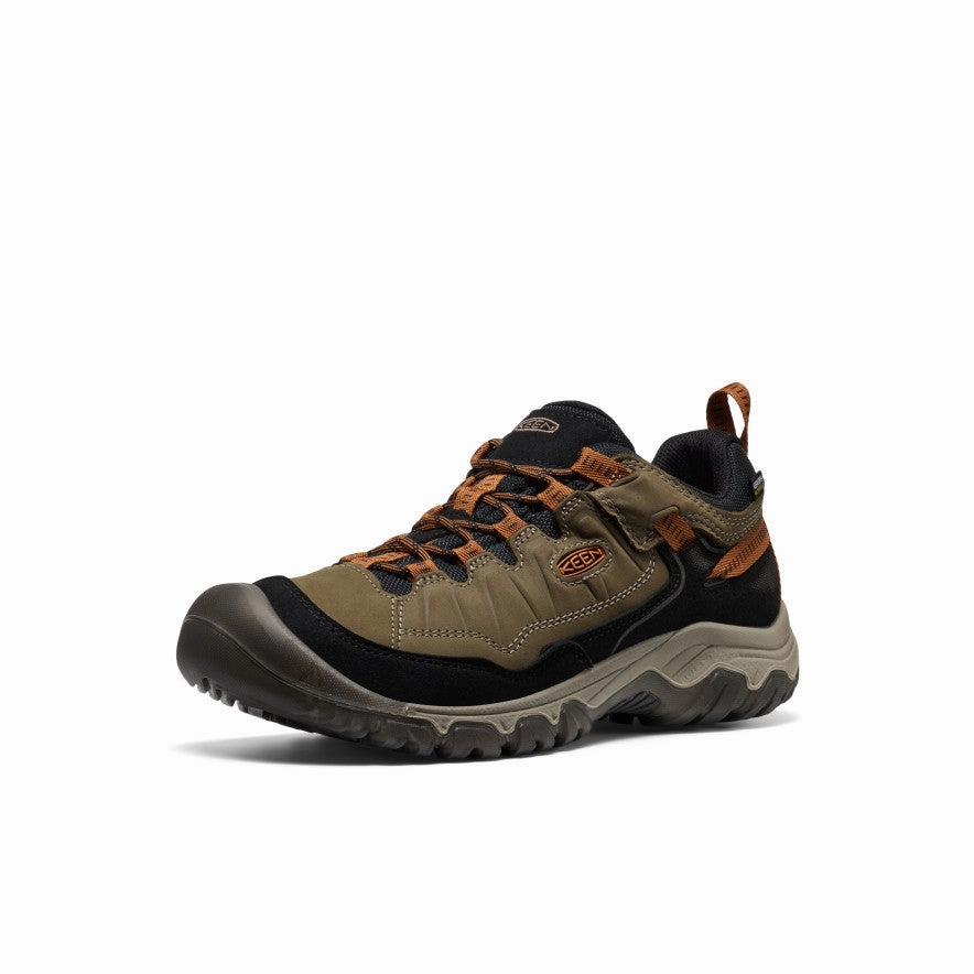 Shockproof Heel Adjustable Closure Men's Targhee IV Wide Waterproof Hiking Shoe  |  Sea Turtle/Roasted Pecan