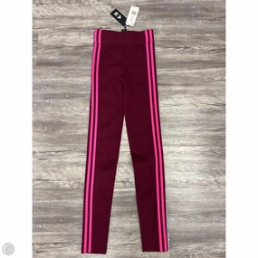 Body Hugging Fit Pants Leggings By Adidas In Maroon, Size: S