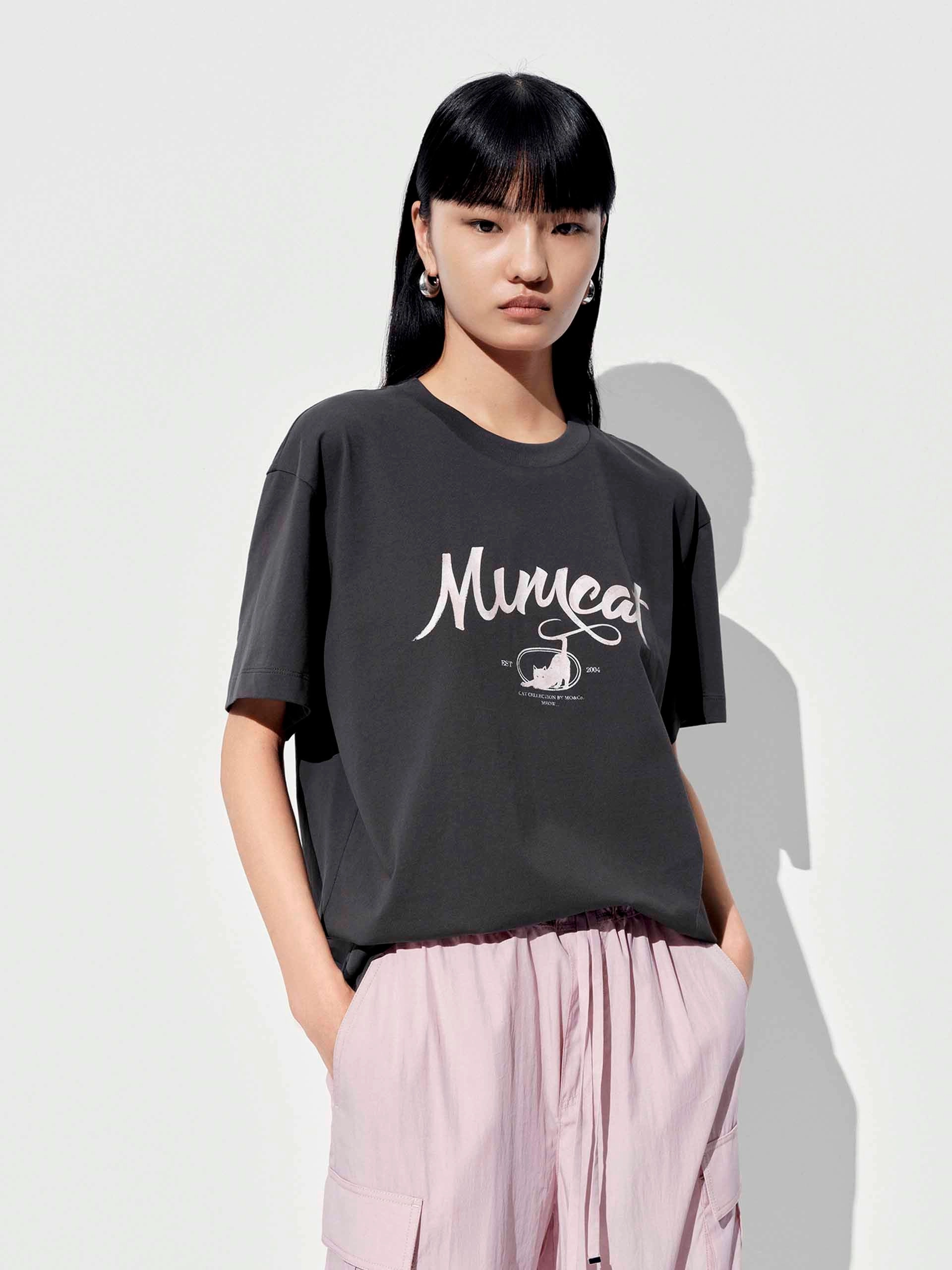 Letter Print Cotton T-shirt Quick Change SlimFitDesign