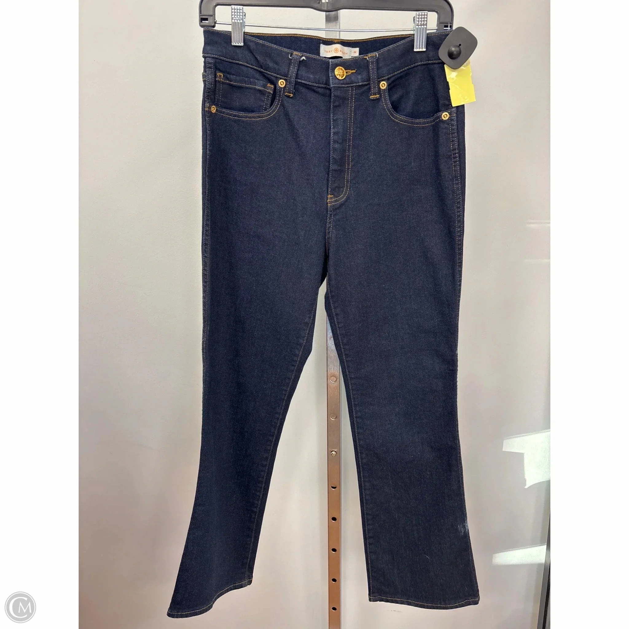 Vibrant Bold Look Street Fashion Jeans Designer By Tory Burch In Blue Denim, Size: 10