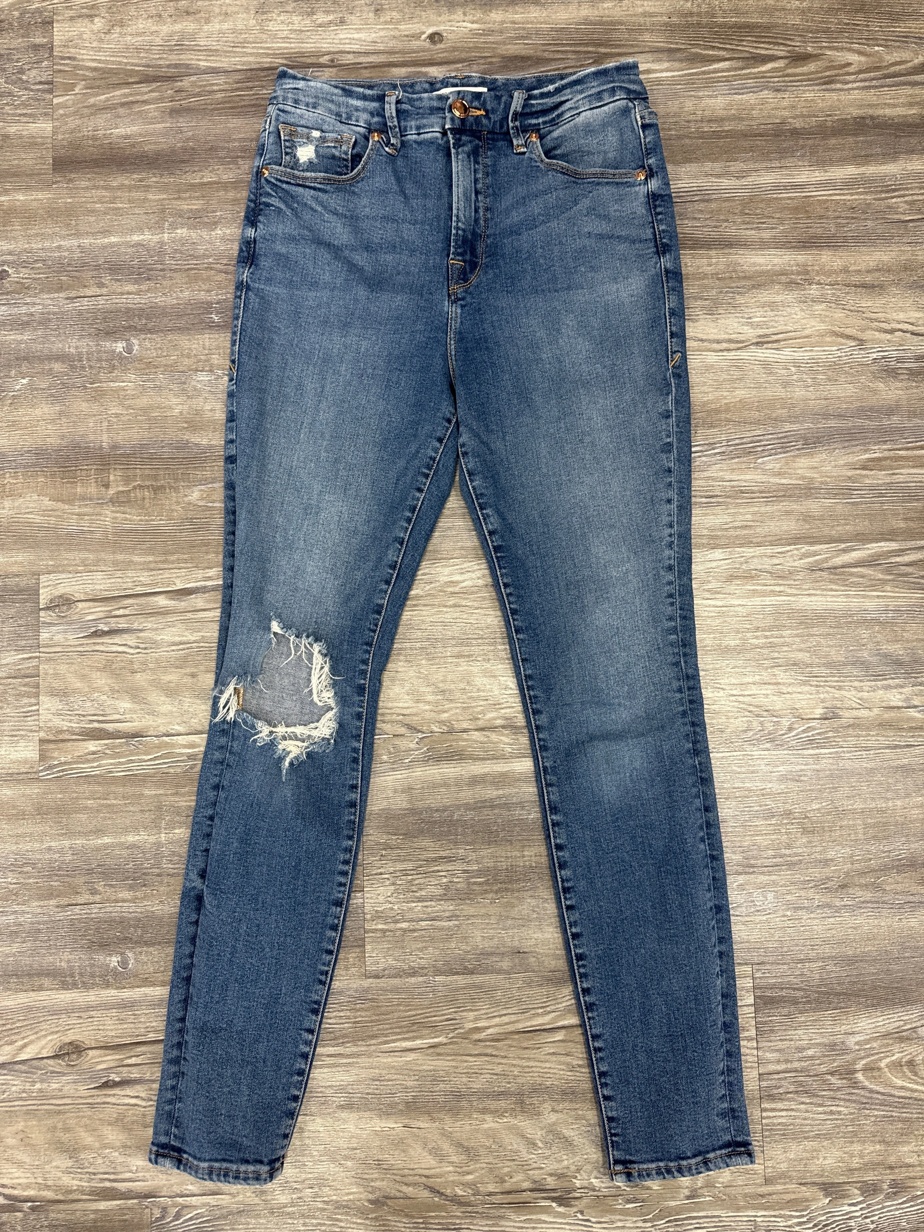 Jeans Designer By Good American In Blue Denim, Size: 8 Minimalist Styling Low Impact Manufacturing