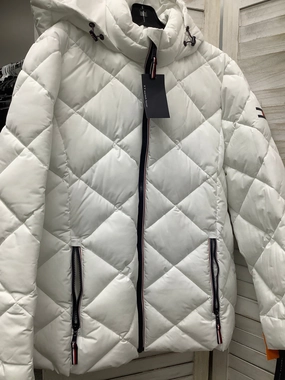 Coat Puffer & Quilted By Tommy Hilfiger In White, Size: Xxl Flexible Articulated Elbows