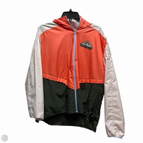 Quick Release Buckle Mechanism Coat Raincoat By Nike In Green & Orange, Size: Xl