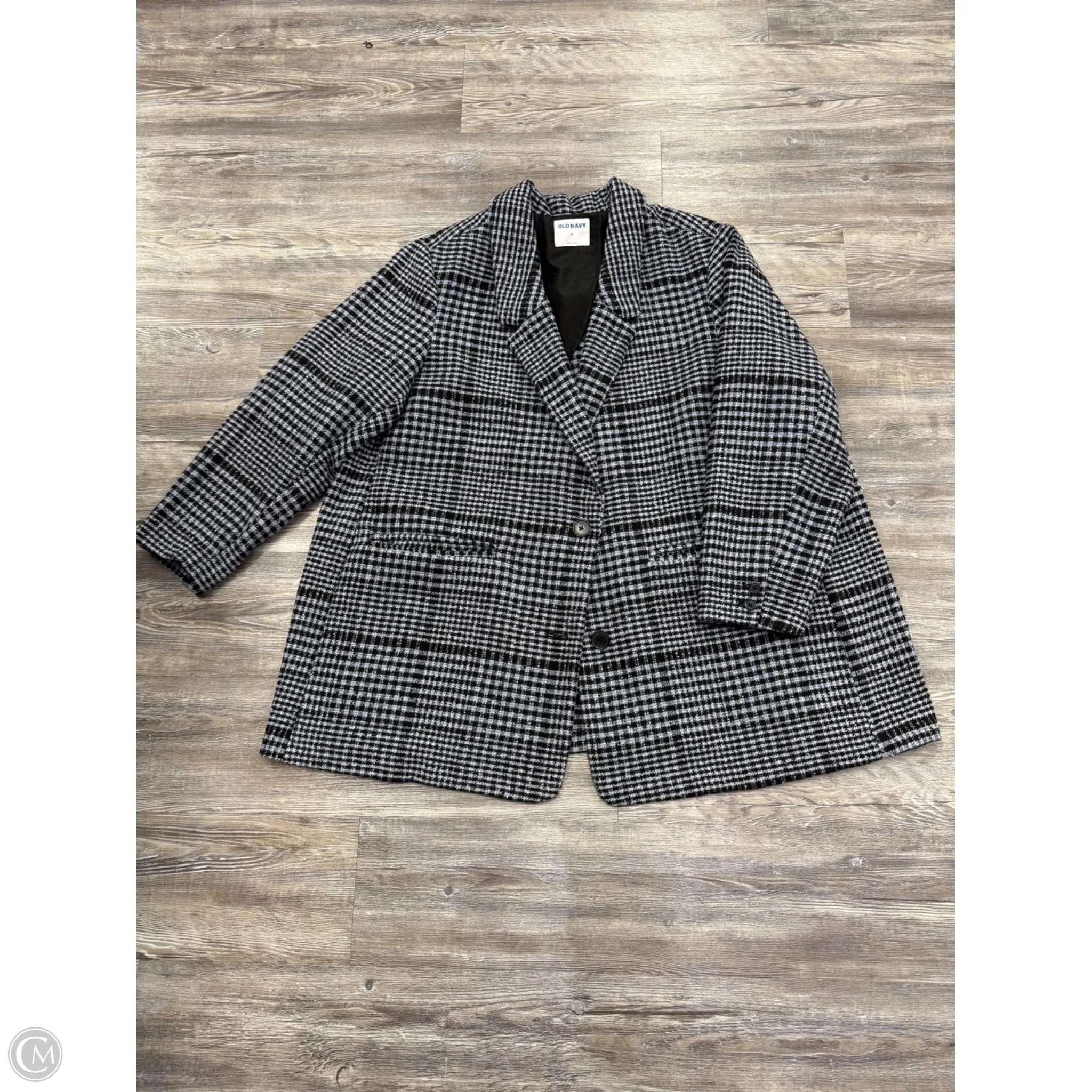 wrinkle free Coat Peacoat By Old Navy In Plaid Pattern, Size: 3x