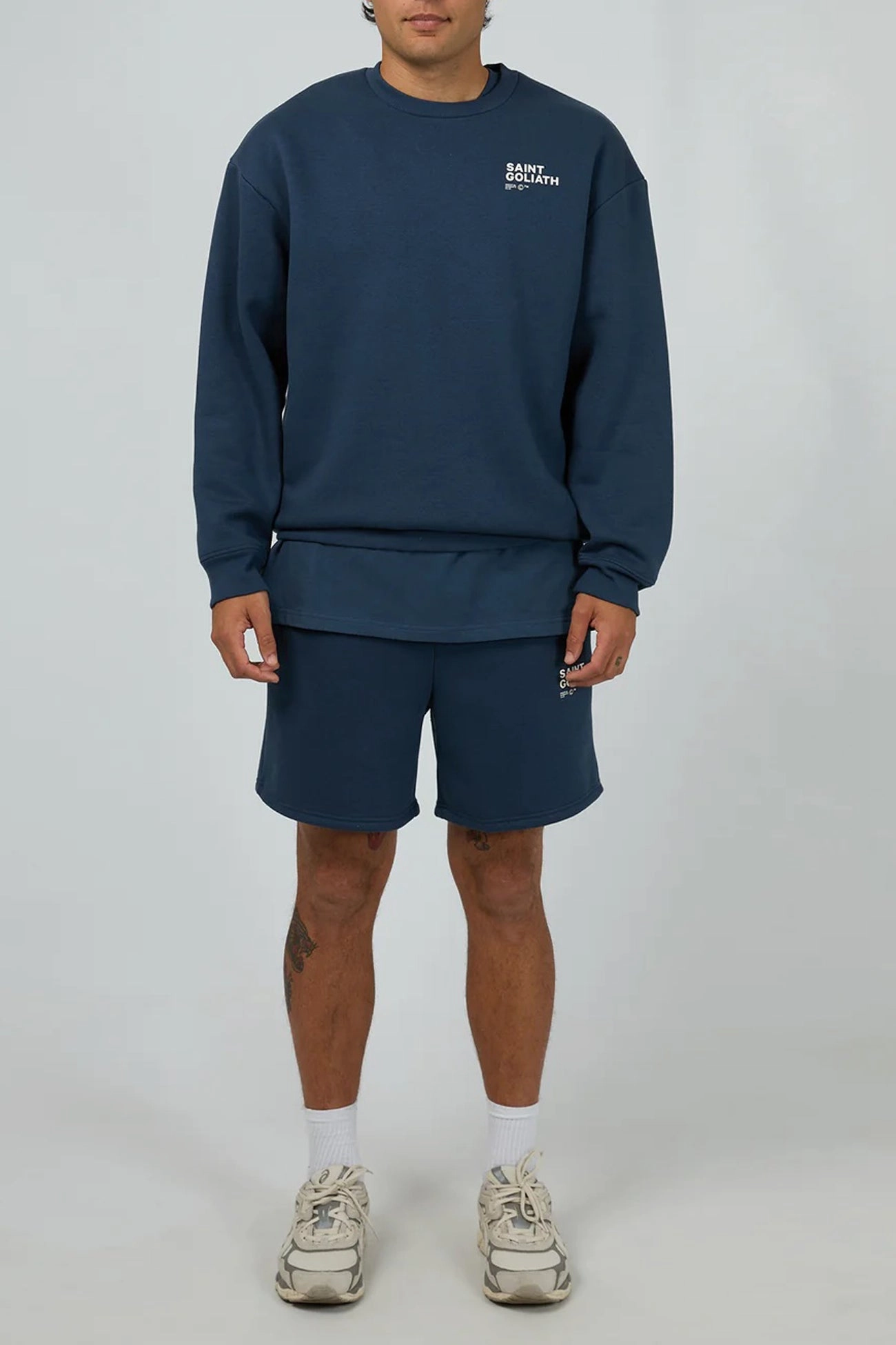 Kinetic Crew Navy Odor Control Finish RibbedKnitCollar