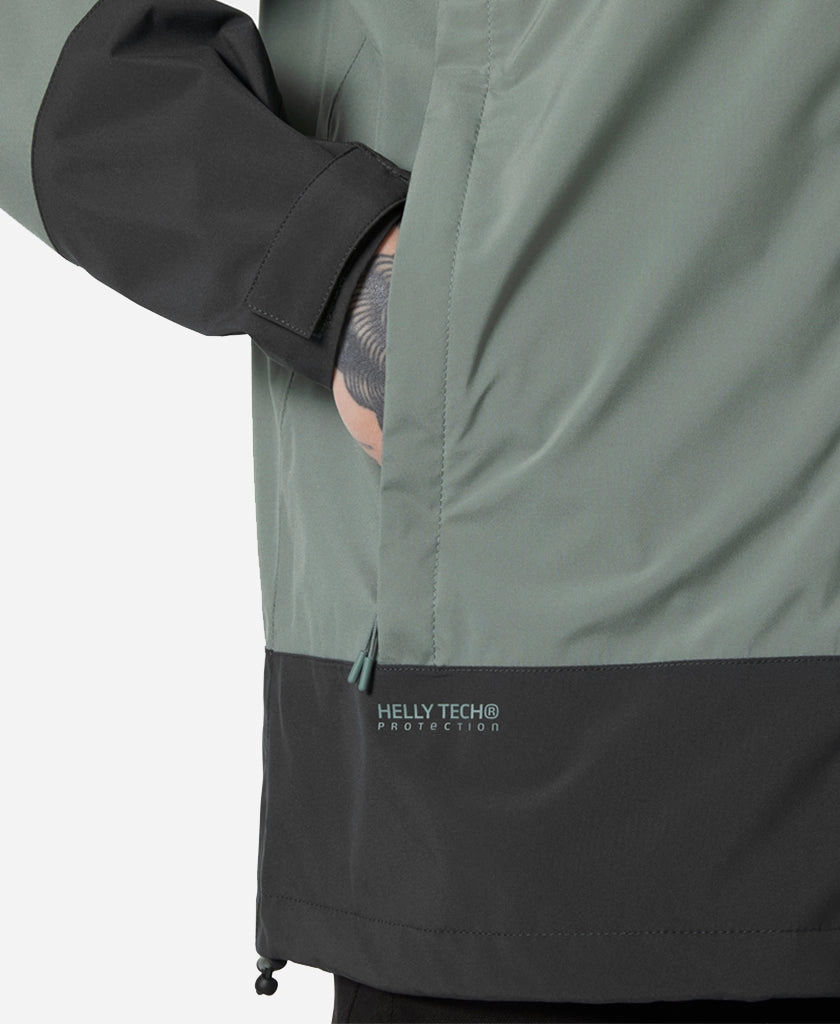 Day Hike Style HH BLOCK HOODED JACKET, Grey Cactus