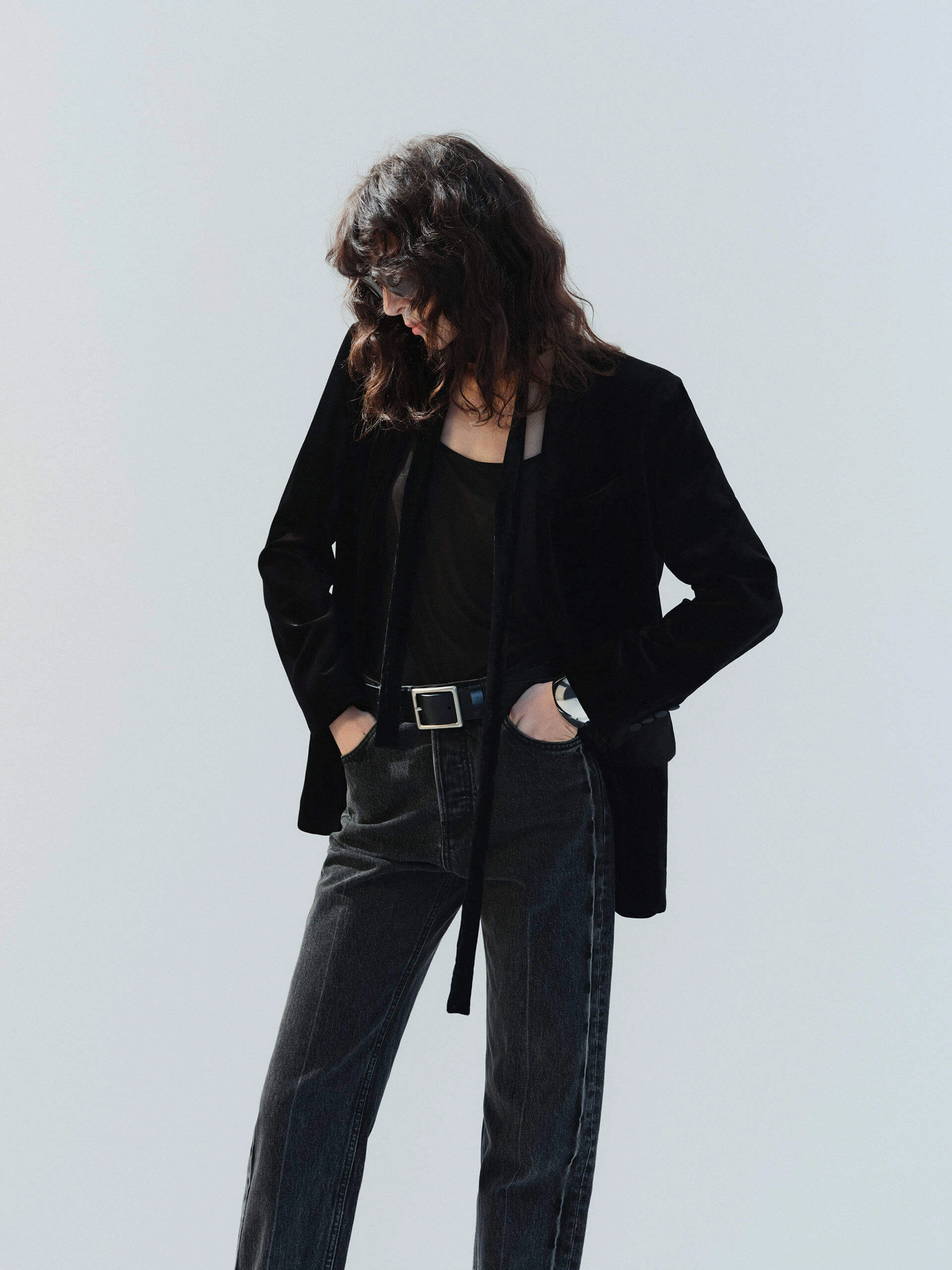 Single Breasted Velvet Blazer Long Lasting Shape Retention