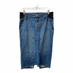 Mat Skirt By Isabel Maternity In Blue Denim, Size:6 Core Ease