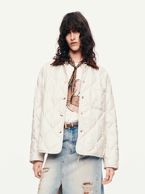 Double Stitch Reinforcement Contrast Collar Down Jacket