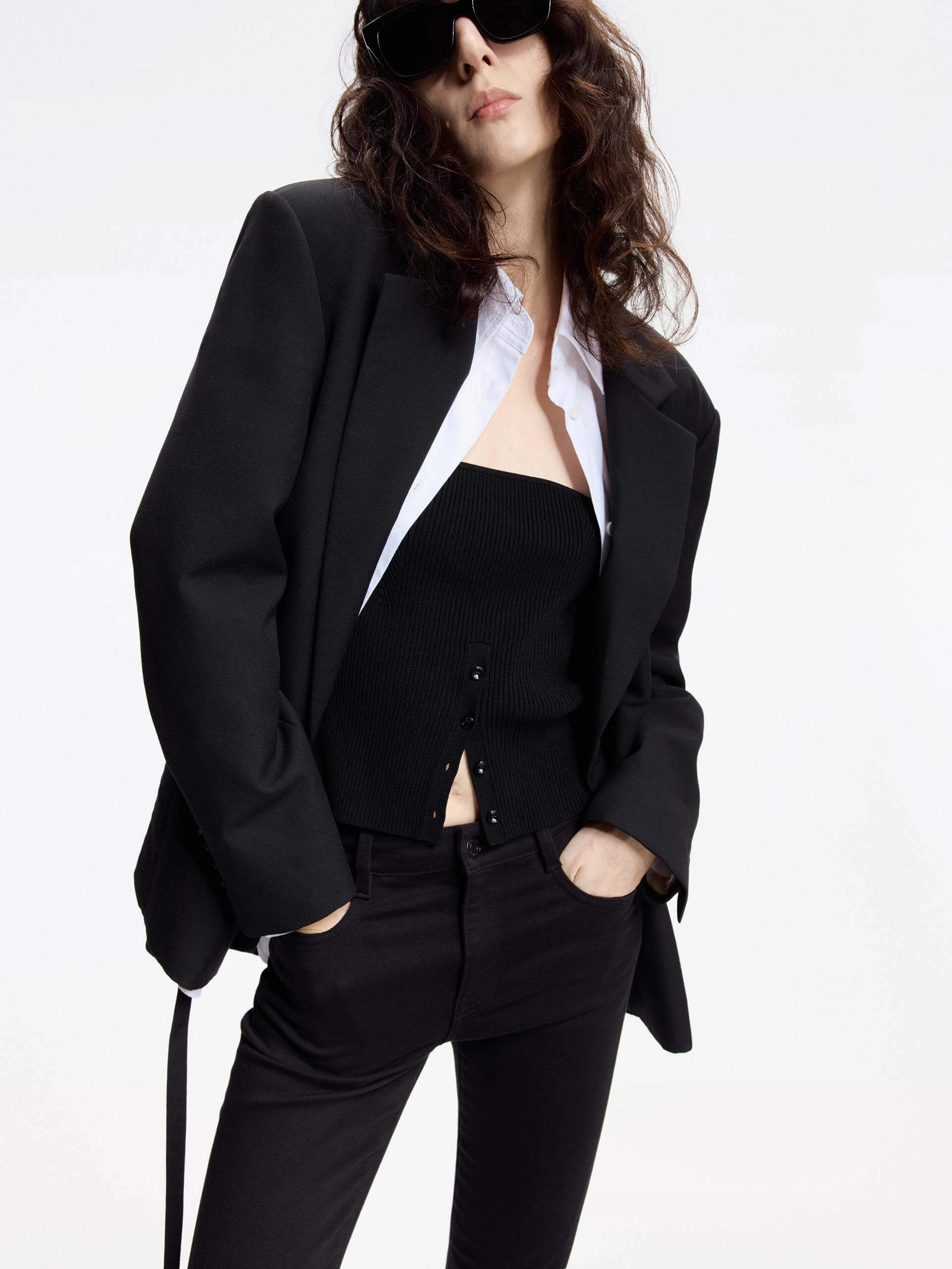Contrast Cuffs Tailored Blazer Low Profile Fastening Body Mapped Ventilation