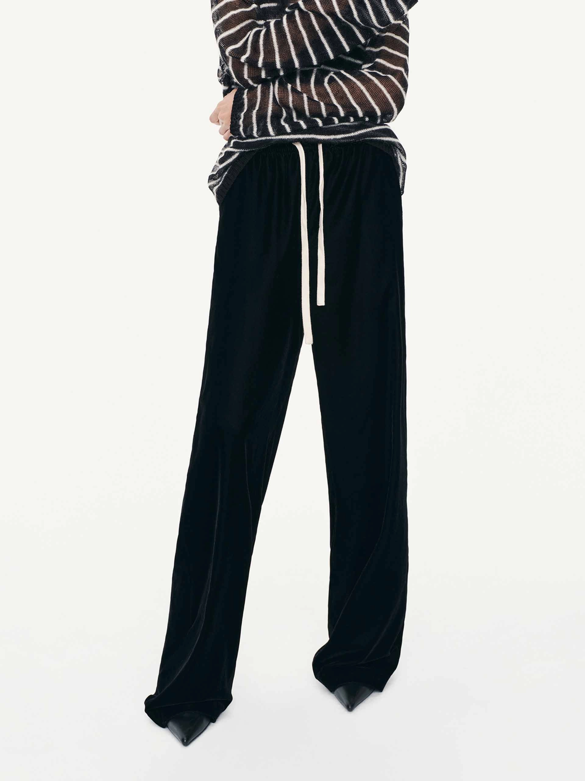 Contrast Drawstring Relaxed Trousers HypoallergenicMaterial