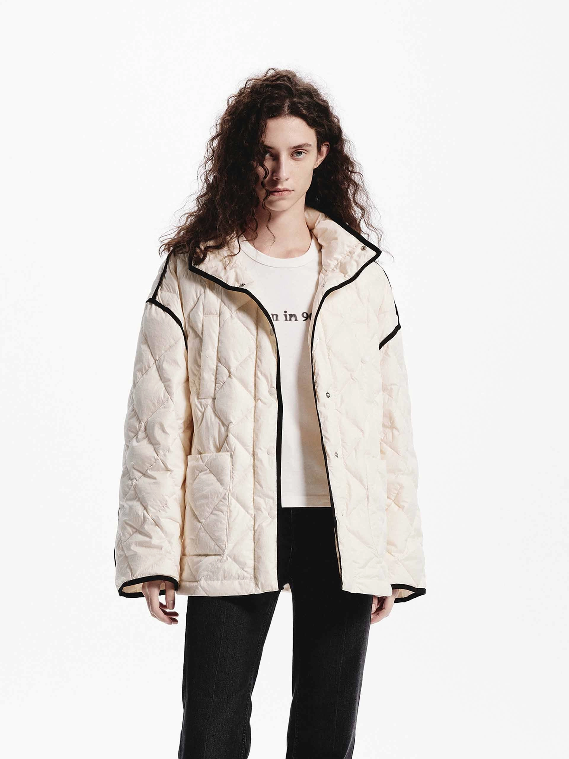 Survival Use Contrast Quilted Down Jacket