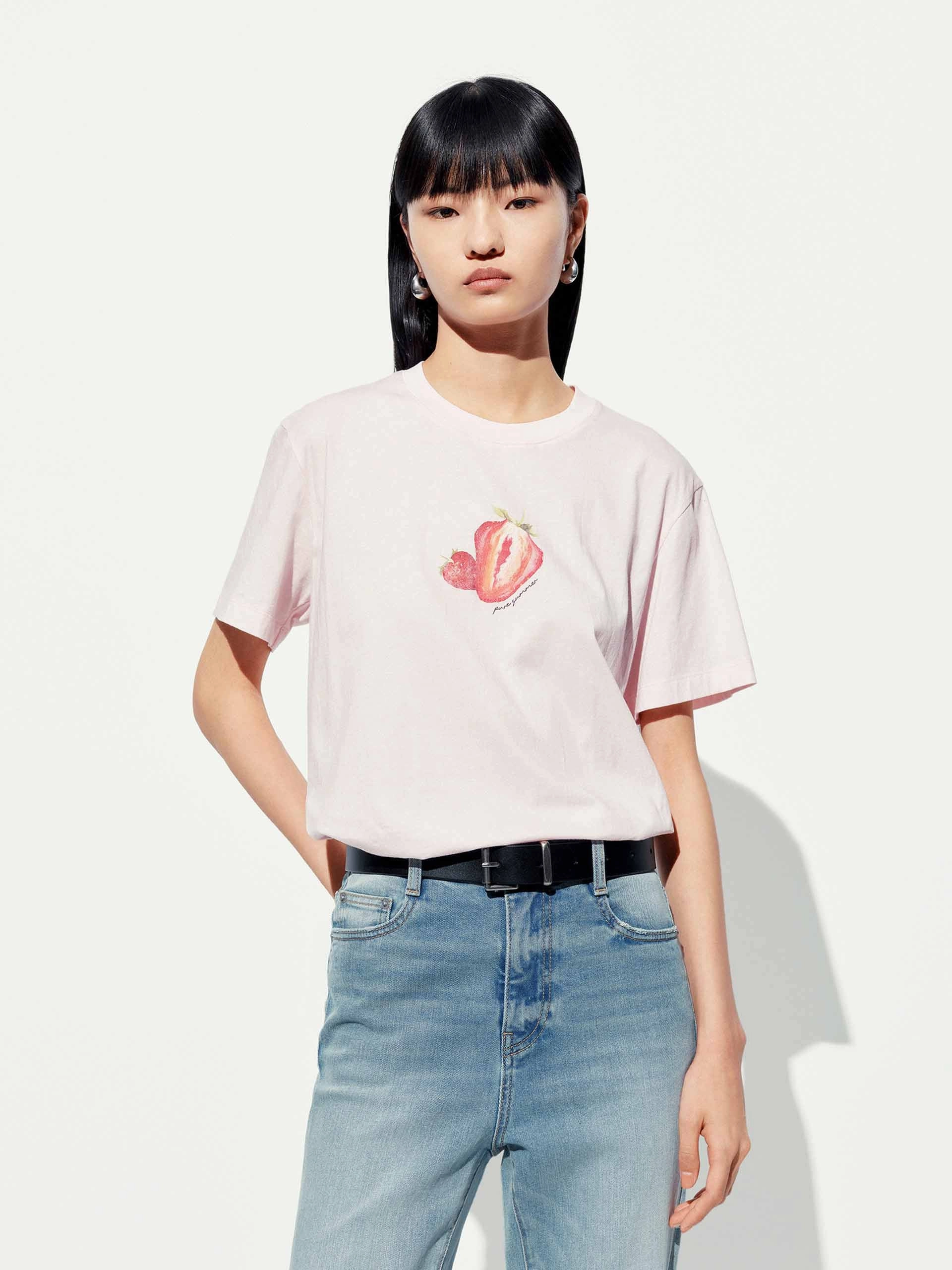Fruit Print Cotton T-shirt Teenager fashion