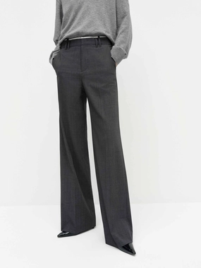 Contrast Waist Straight Pants Tear Resistant