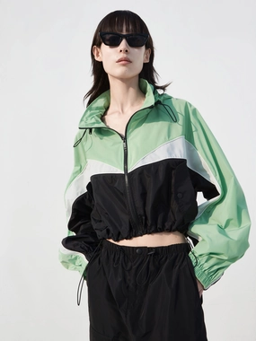 Contrast Zip Jacket with Hooded Urban Explorer Look