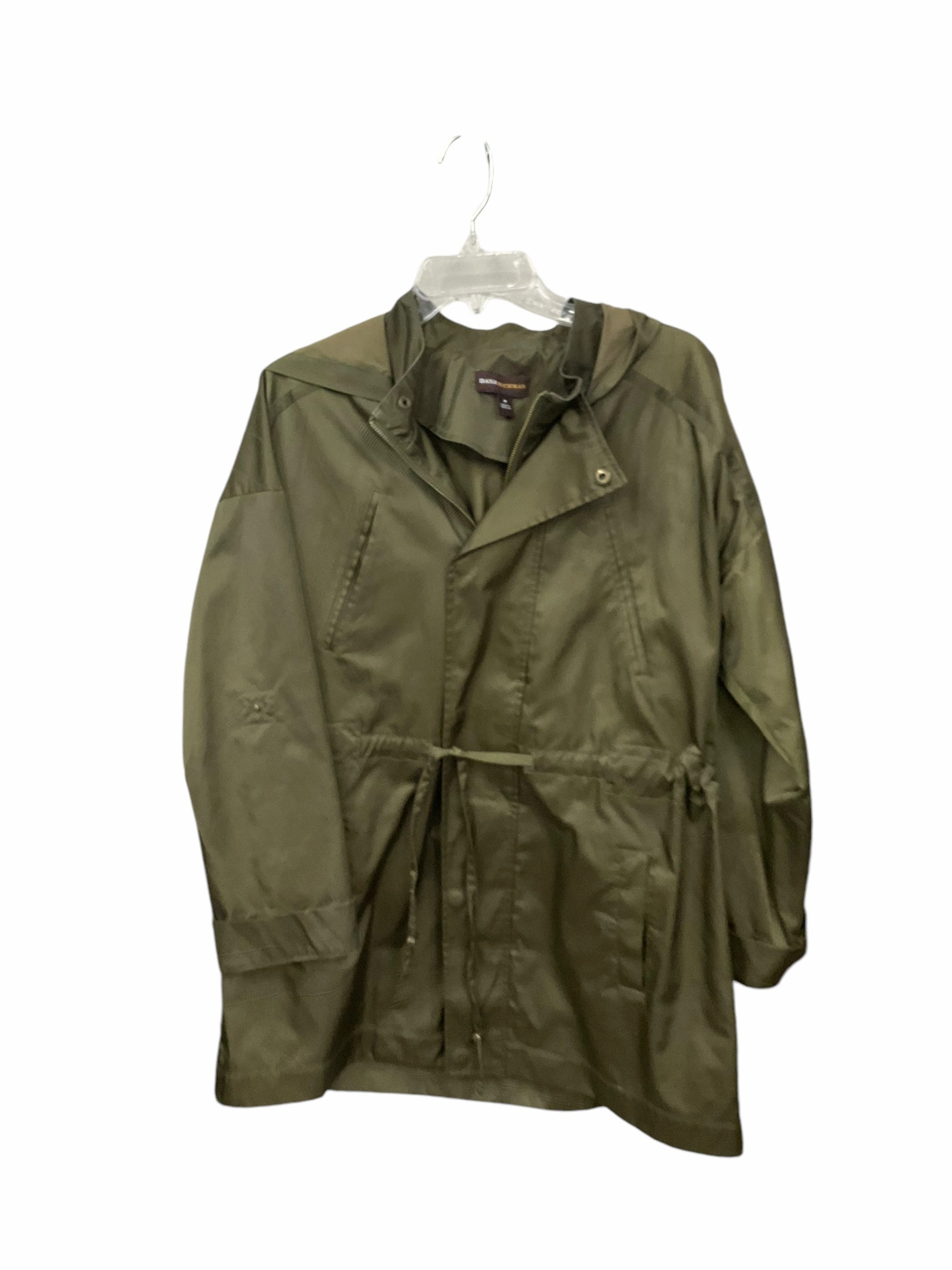Taped Edges Coat Raincoat By Dana Buchman In Green, Size: M
